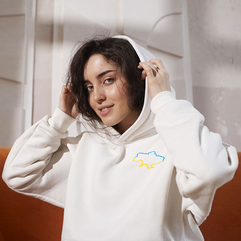 Map of Ukraine Hoodie (White)