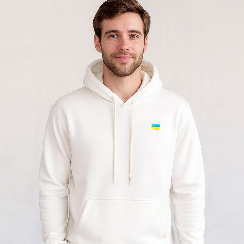 Ukraine Polo Hoodie (White)