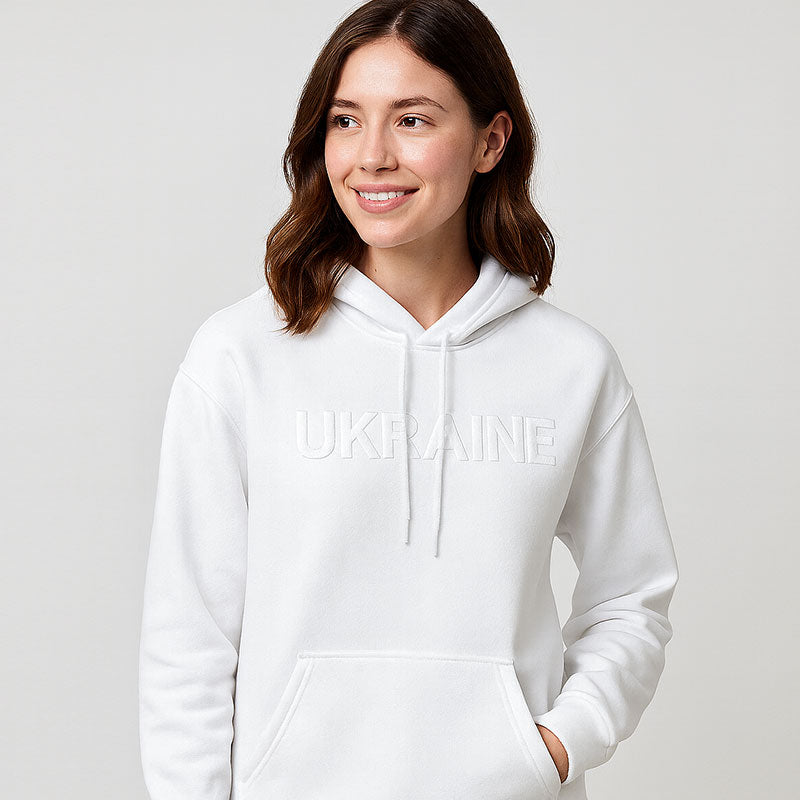 Ukraine Monochrome Hoodie (White)